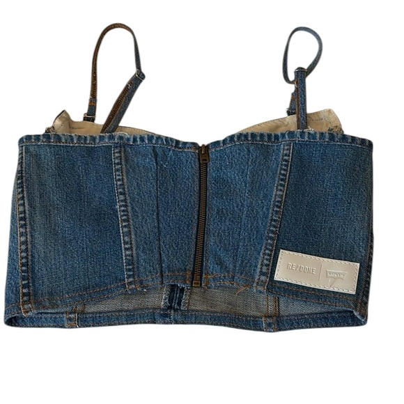 RE/DONE Revolve X Levi’s Vintage Reworked Denim Bustier Corset Top, M - Picture 3 of 9